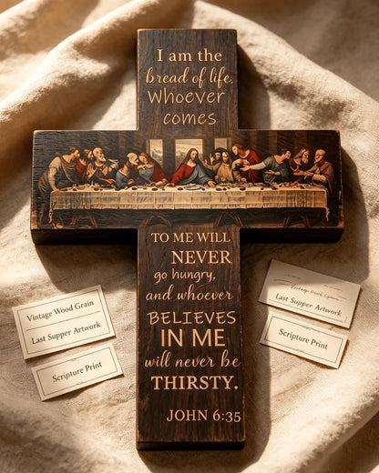 The Last Supper Vintage Wooden Cross Wall Decor