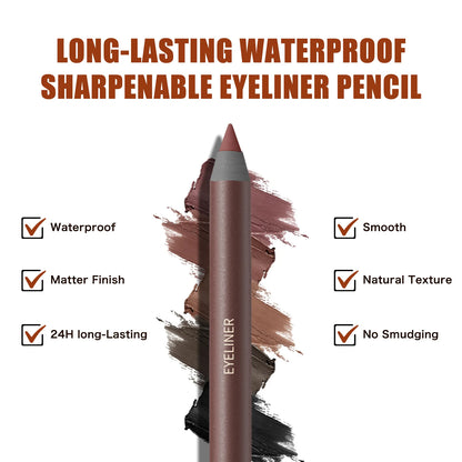 24HR Waterproof Eyeliner Pencil, Smudge-Proof Long-Lasting Smooth Cream Liner🖤