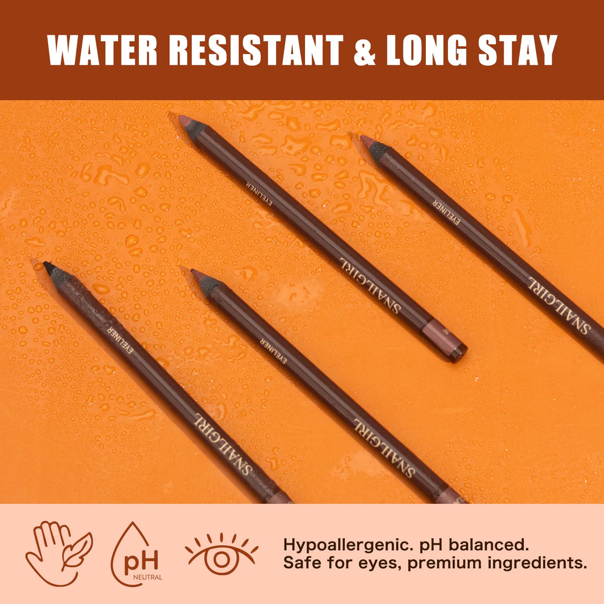 24HR Waterproof Eyeliner Pencil, Smudge-Proof Long-Lasting Smooth Cream Liner🖤