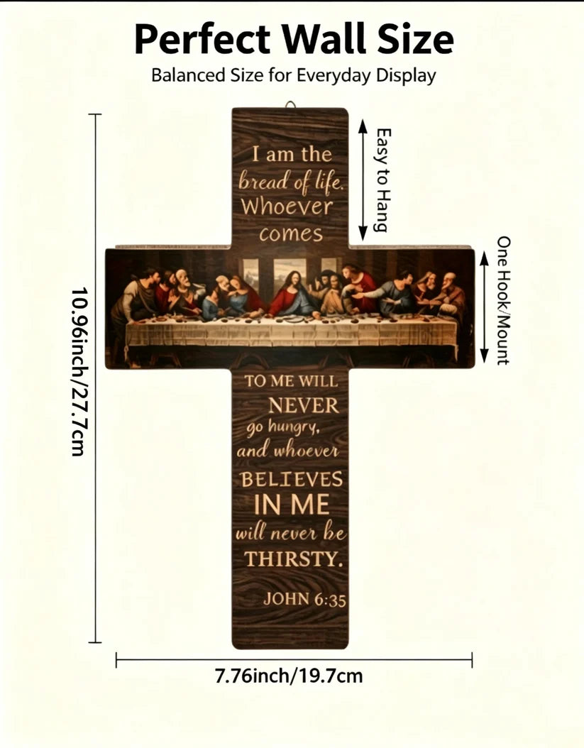 The Last Supper Vintage Wooden Cross Wall Decor