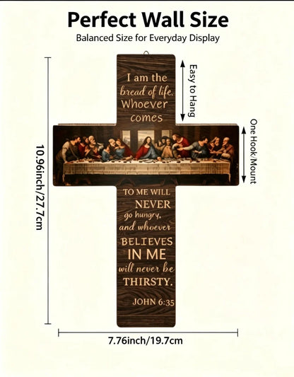 The Last Supper Vintage Wooden Cross Wall Decor